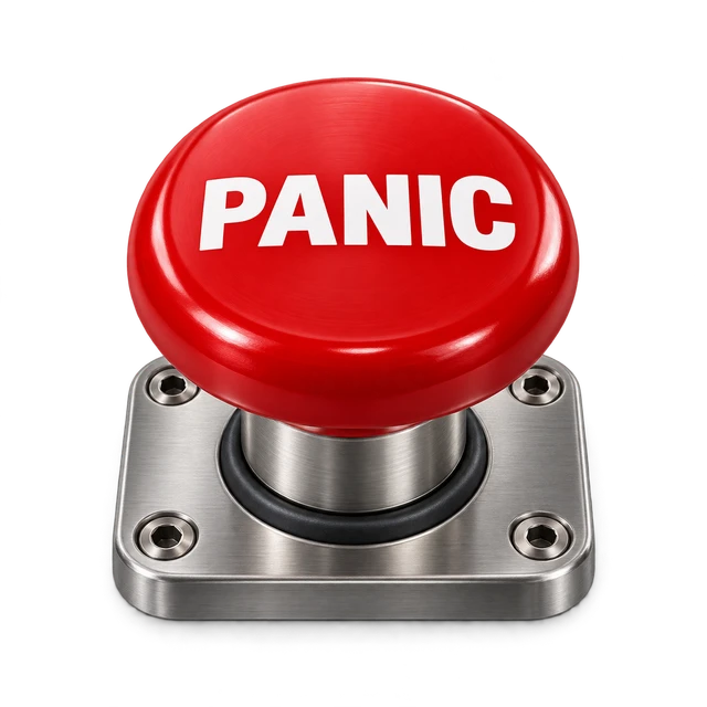 The red 20SR Panic Button graphic.
